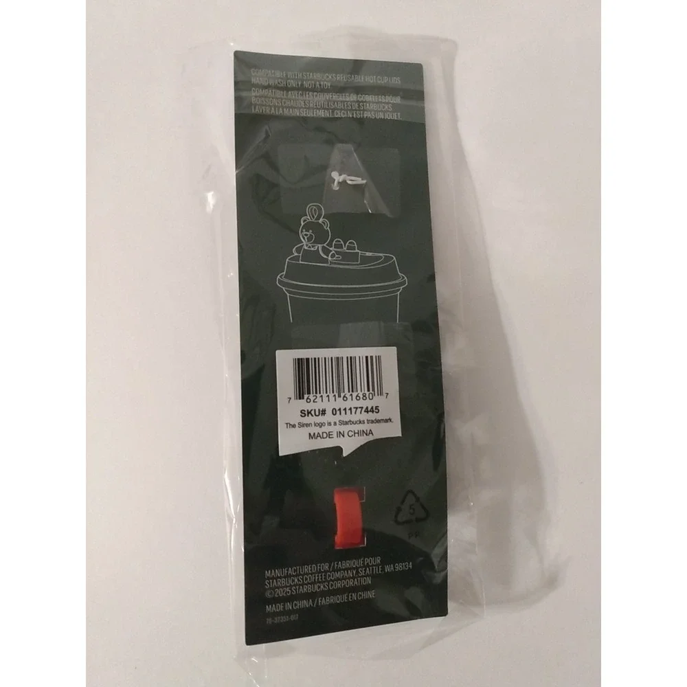 Starbucks Holiday Collection 2025 Bearista Lid Stopper Bear Keychain NWT Red